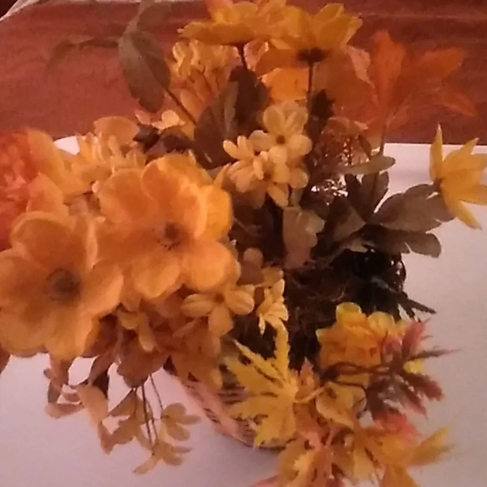Faux Flower Basket